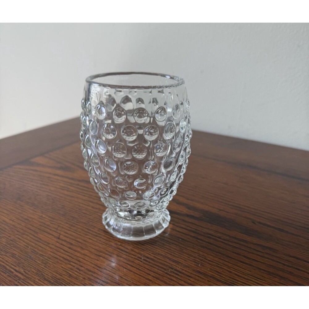 Vintage Tiara Hobnail Iridescent Clear Glass Tumbler Indiana
